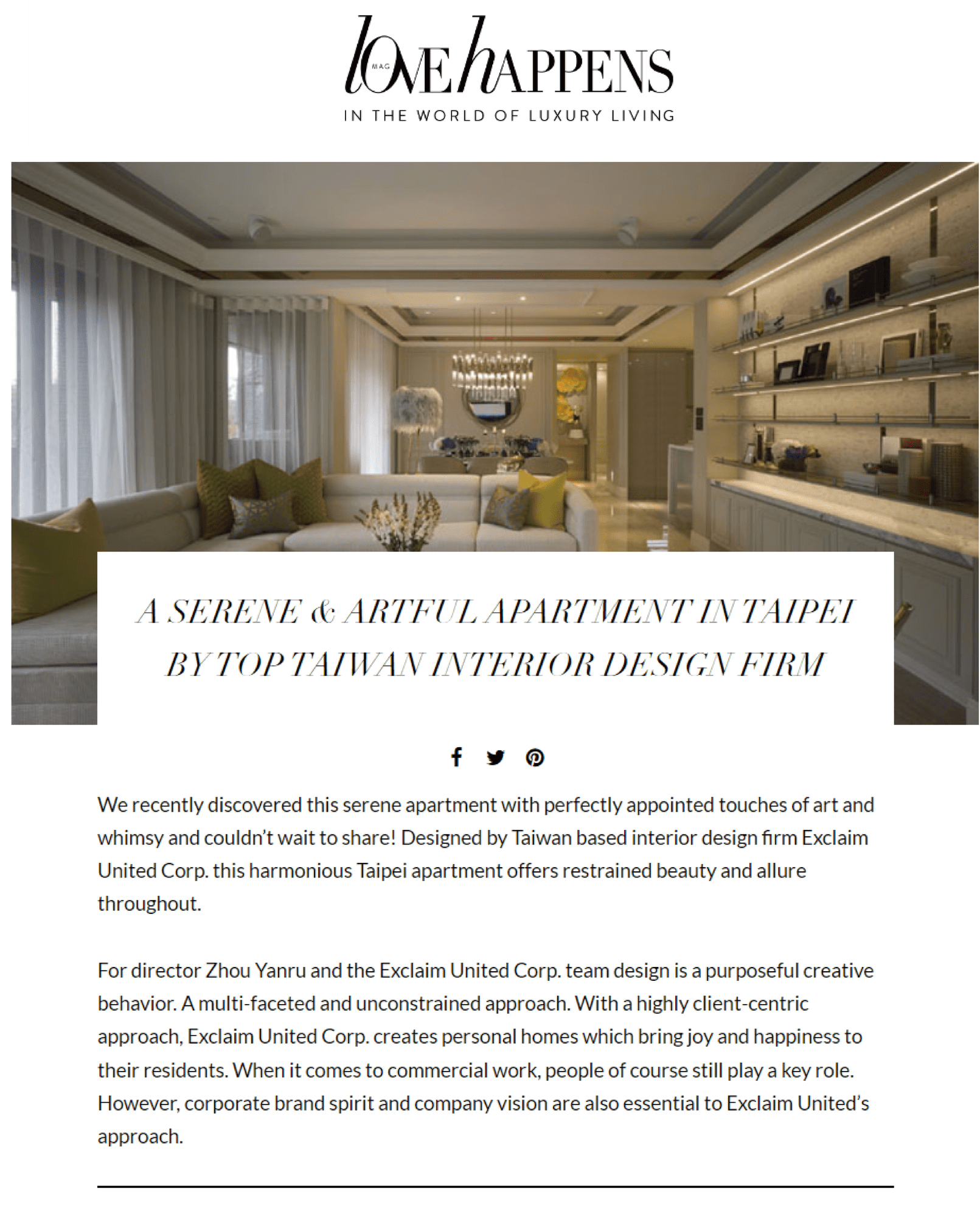 Love Happens Magazine |A SERENE & ARTFUL APARTMENT IN TAIPEI BY TOP TAIWAN INTERIOR DESIGN FIRM